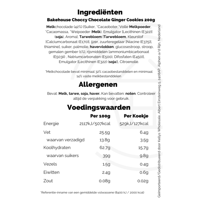 Bakehouse Choccy Chocolate Ginger Cookies 200g