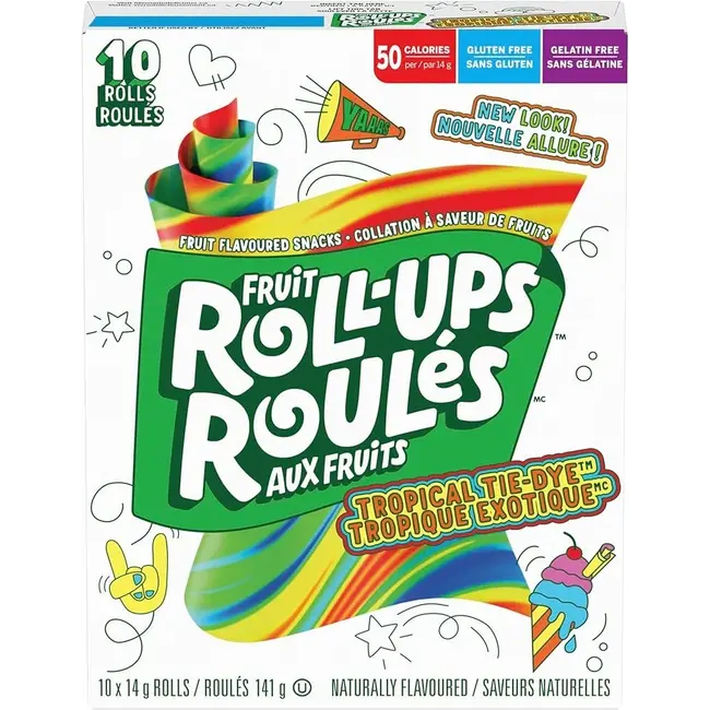 Betty Crocker Fruit Roll-Ups Tropical Tie Dye 141g