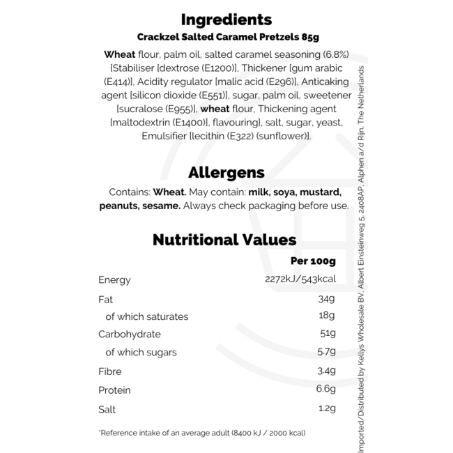 Crackzel Salted Caramel Pretzels 85g THT: 11-12-2025