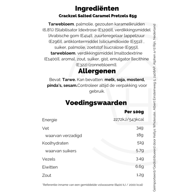 Crackzel Salted Caramel Pretzels 85g THT: 11-12-2025