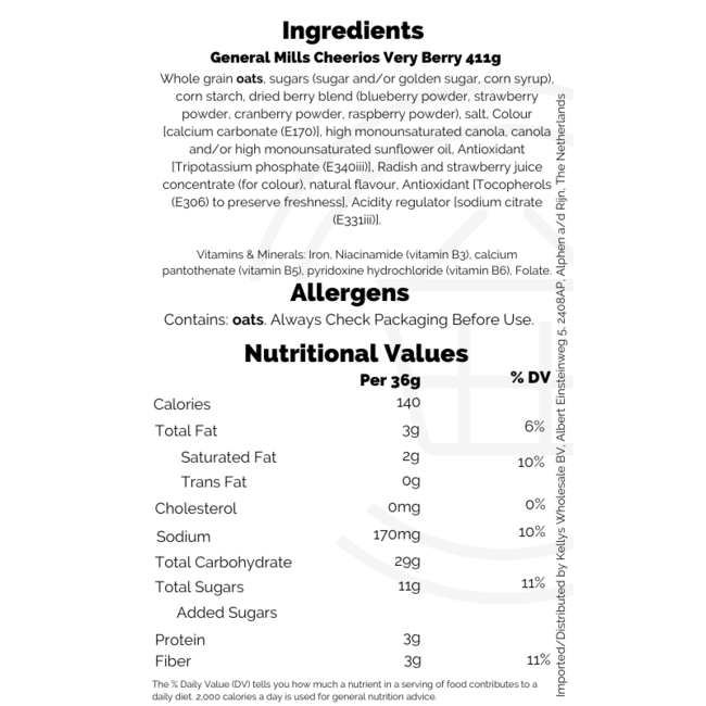 General Mills Cheerios Very Berry 411g