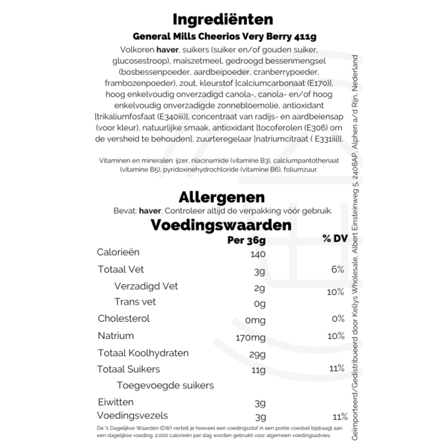 General Mills Cheerios Very Berry 411g