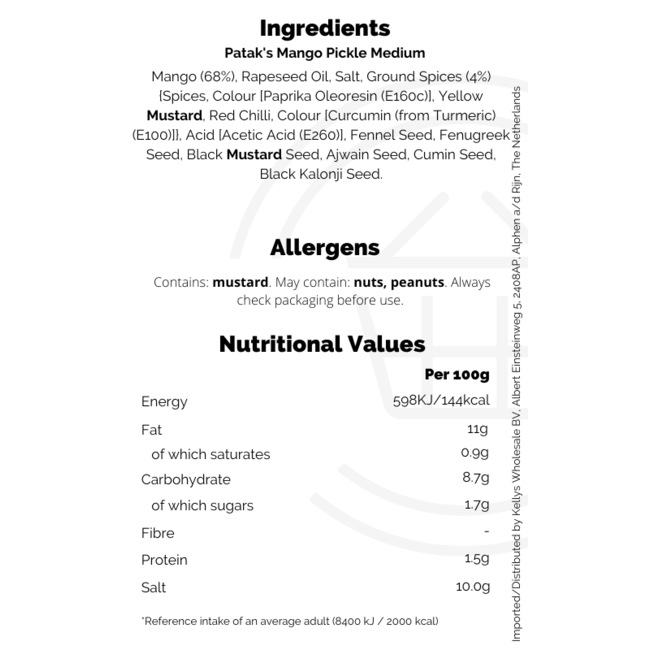 Patak's Mango Pickle 283g (Medium)