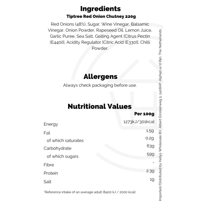 Tiptree Red Onion Chutney 220g
