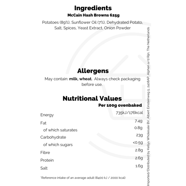 McCain Hash Browns PM£2.69 525g – Tiefkühl-Kartoffelbeilage