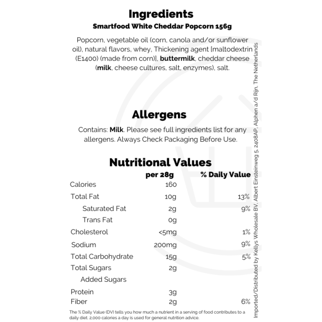 Smartfood White Cheddar Popcorn 156g