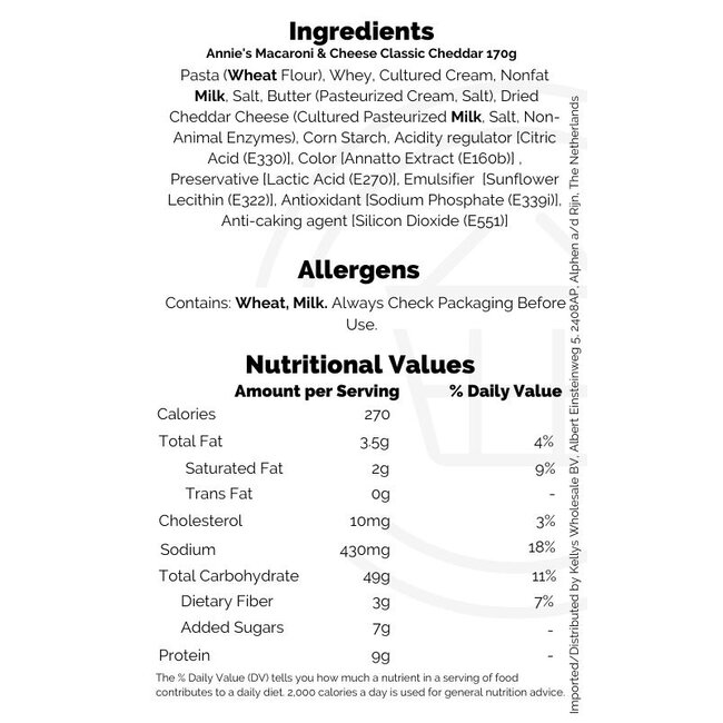 Annie's Macaroni & Cheese Classic Cheddar 170g