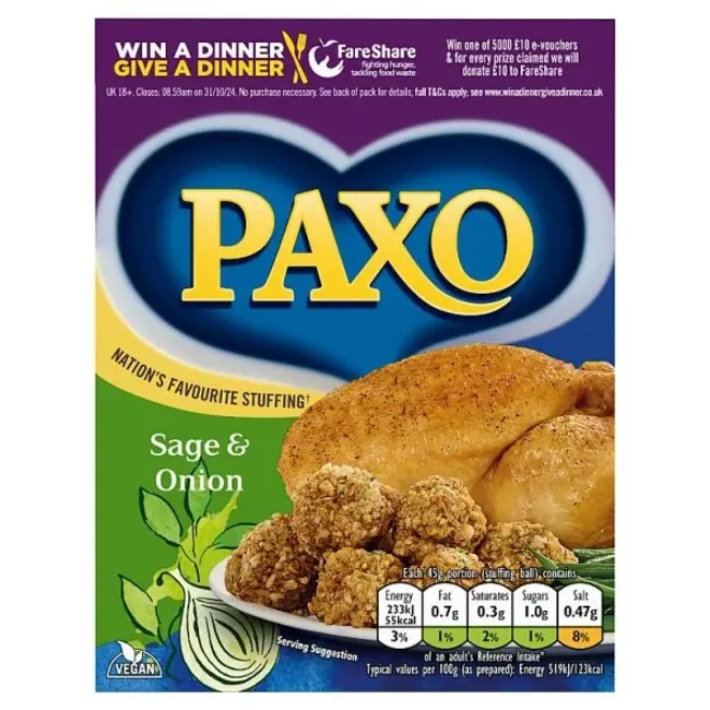 Paxo Sage and Onion Stuffing Mix 170g