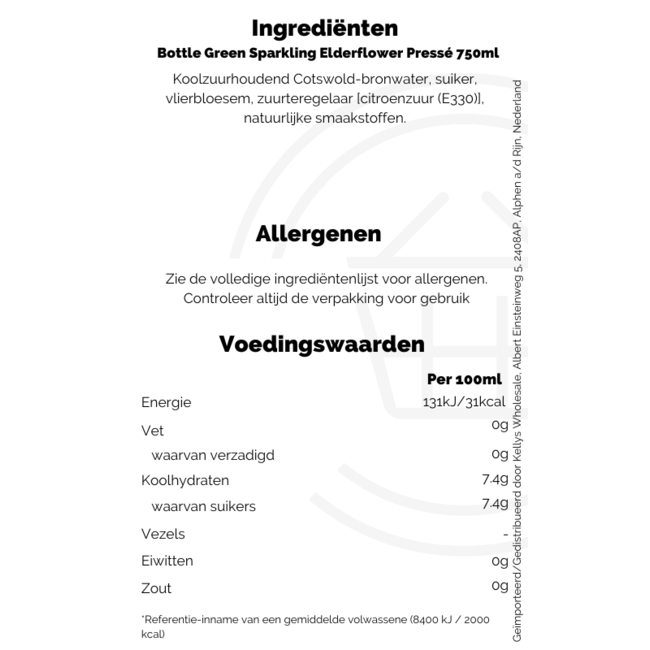 Bottle Green Sparkling Elderflower Pressé 750ml
