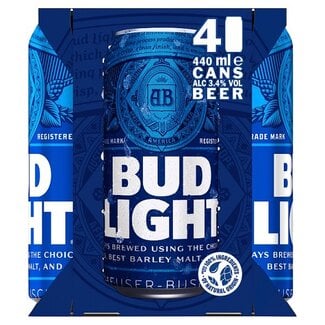 Budweiser Bud Light 4pk ABV 3.4% 4x440ml