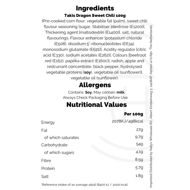 Takis Dragon Sweet Chili 100g