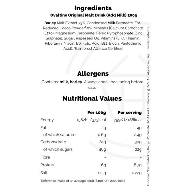Ovaltine Original Malt Drink (Add Milk) 300g