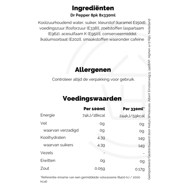 Dr Pepper 8pk 8x330ml