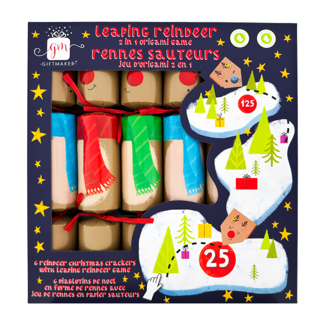 Leaping Reindeer Christmas Crackers 6x12''