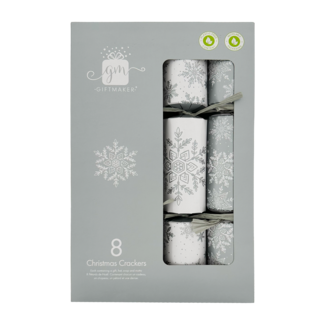 Giftmaker Silver & White Christmas Crackers  8x12''