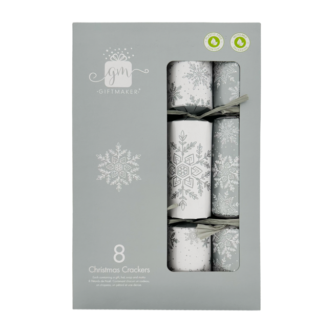 Silver & White Christmas Crackers  8x12''