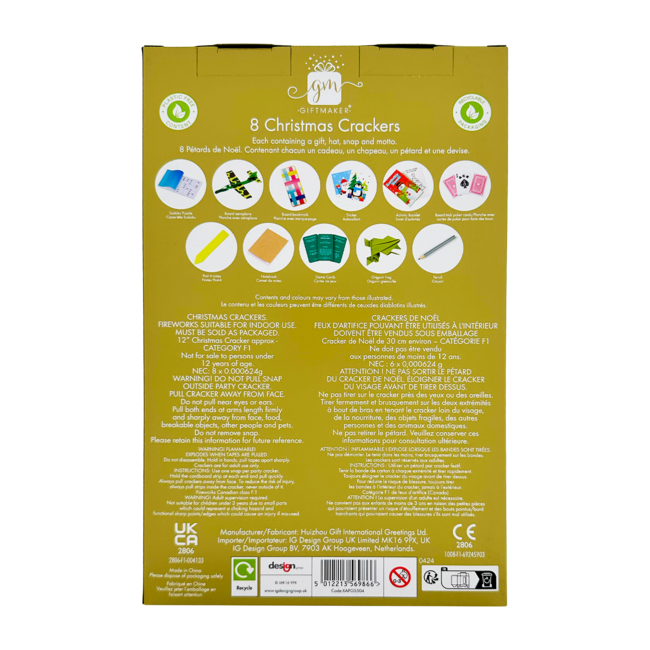 Cream & Gold Christmas Crackers  8x12''