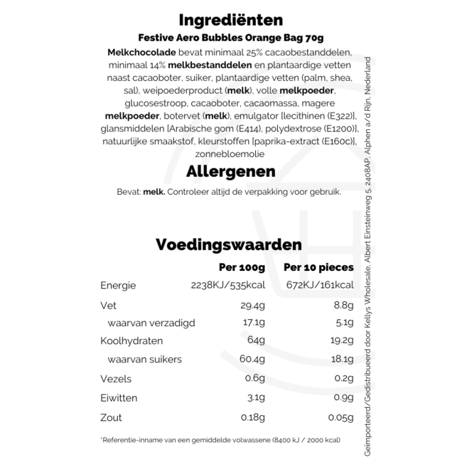 Aero Bubbles Orange Bag 70g