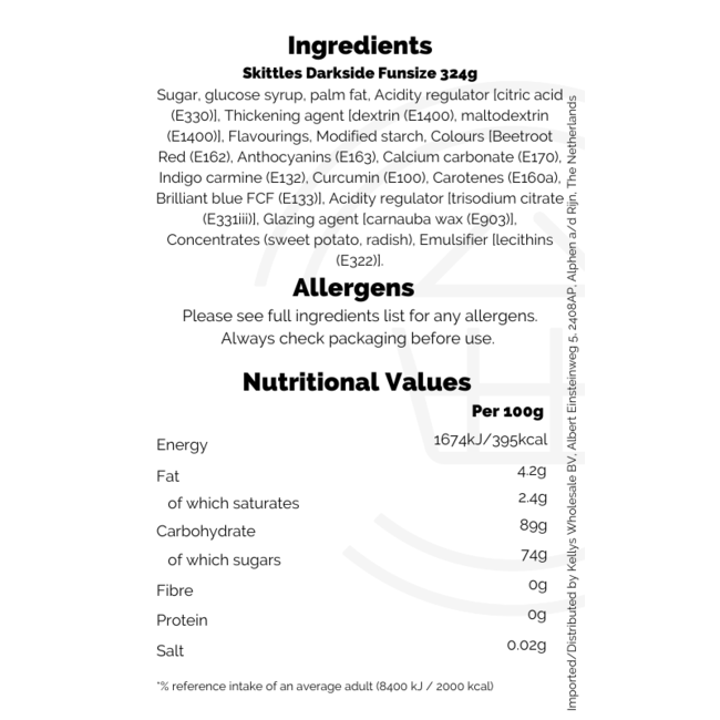 Skittles Darkside Funsize 324g