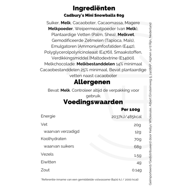 Cadbury Mini Snowballs 74g