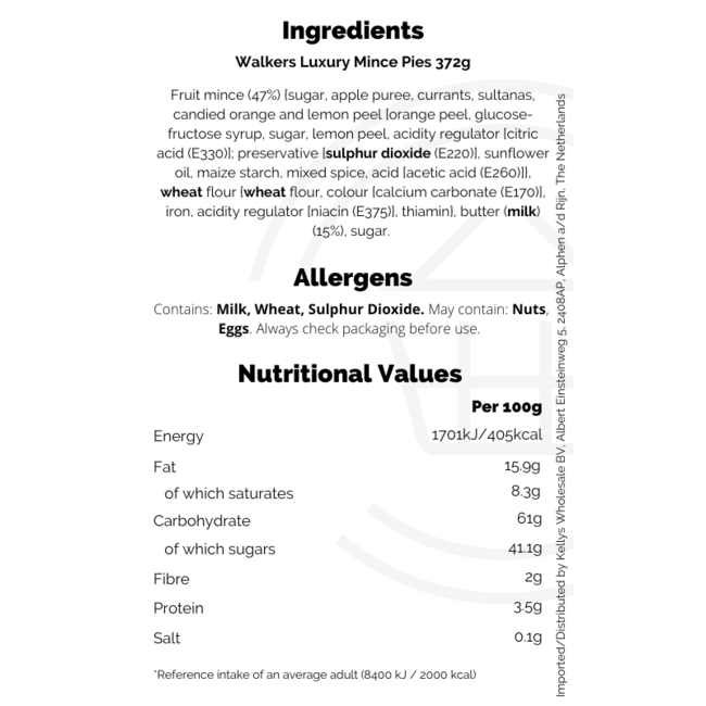 Walker's Luxury Mince Pies 372g – Weihnachtsgebäck