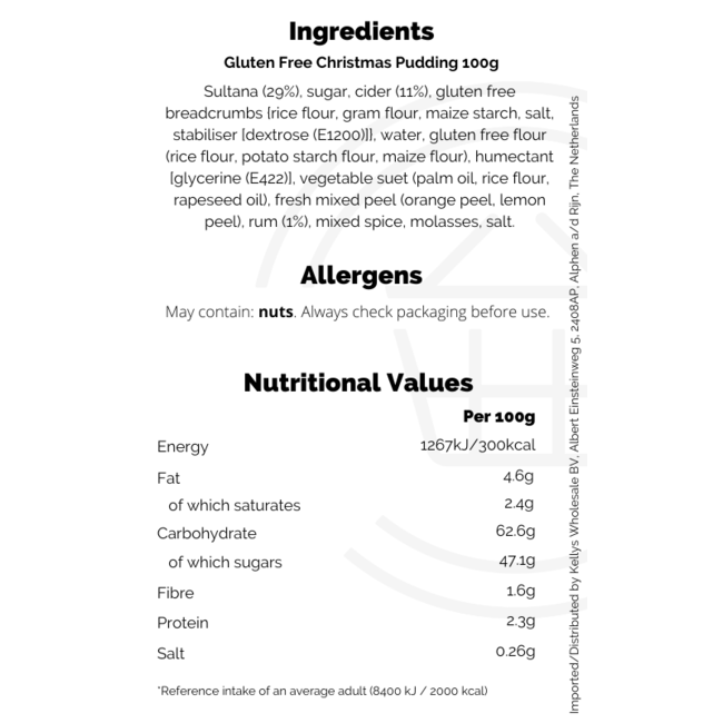 Matthew Walker Gluten Free Christmas Pudding 100g