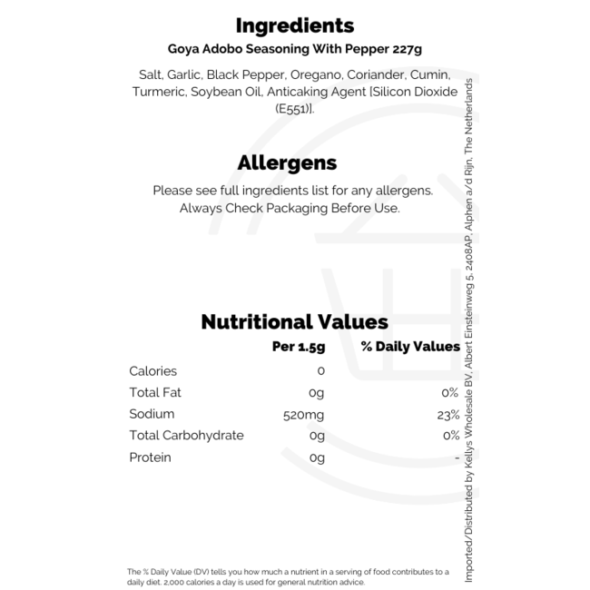 Goya Adobo Seasoning With Pepper 227g