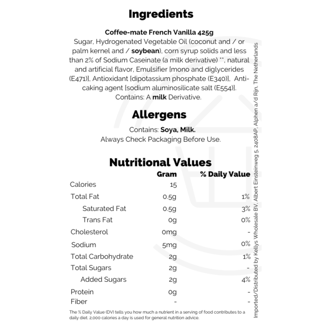 Coffee-Mate French Vanilla Powder 289g