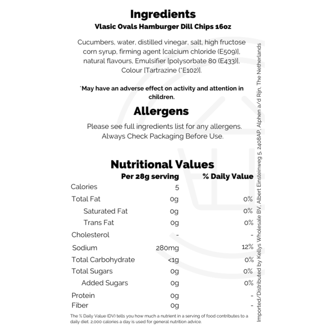 Vlasic Ovals Hamburger Dill Chips 453g