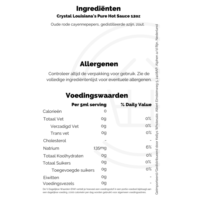 Crystal Louisiana's Pure Hot Sauce 340ml