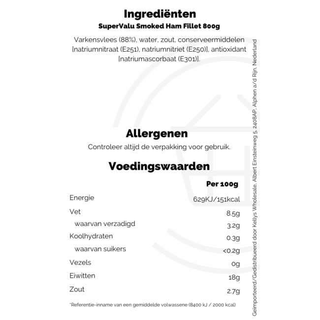 SuperValu Smoked Ham Fillet 800g