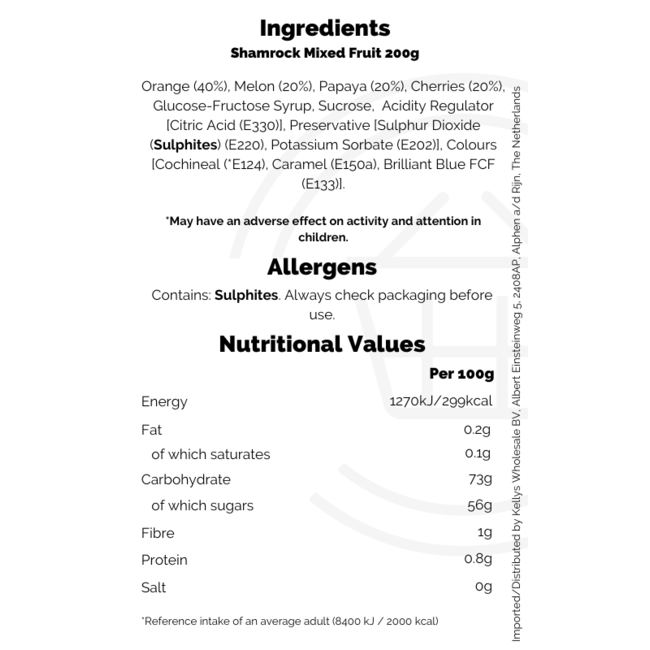 Shamrock Mixed Fruit 200g
