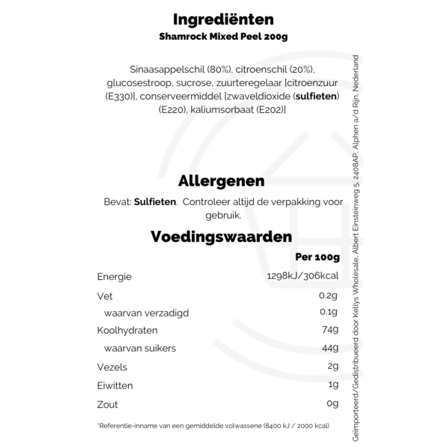 Shamrock Mixed Peel 200g – Backzutat