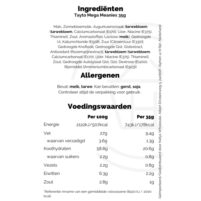 Tayto Mega Meanies 35g BBD: 11-02-2026