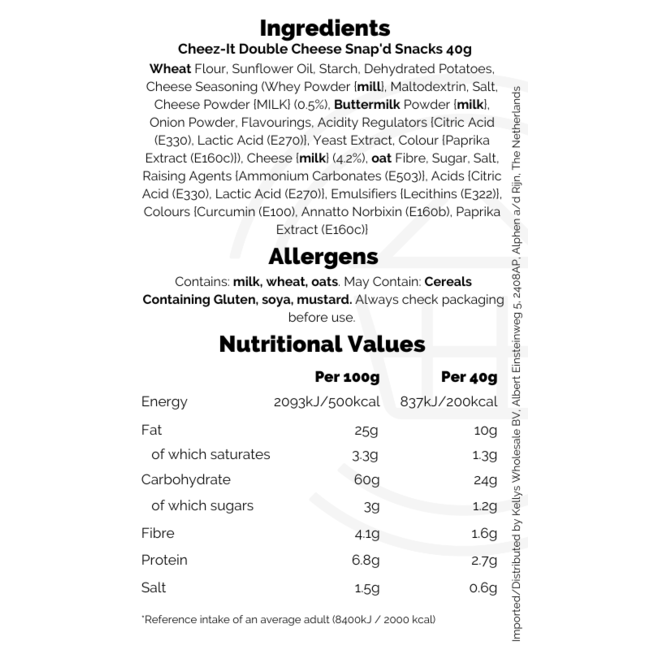 Cheez-It Double Cheese Snap'd Snacks 40g