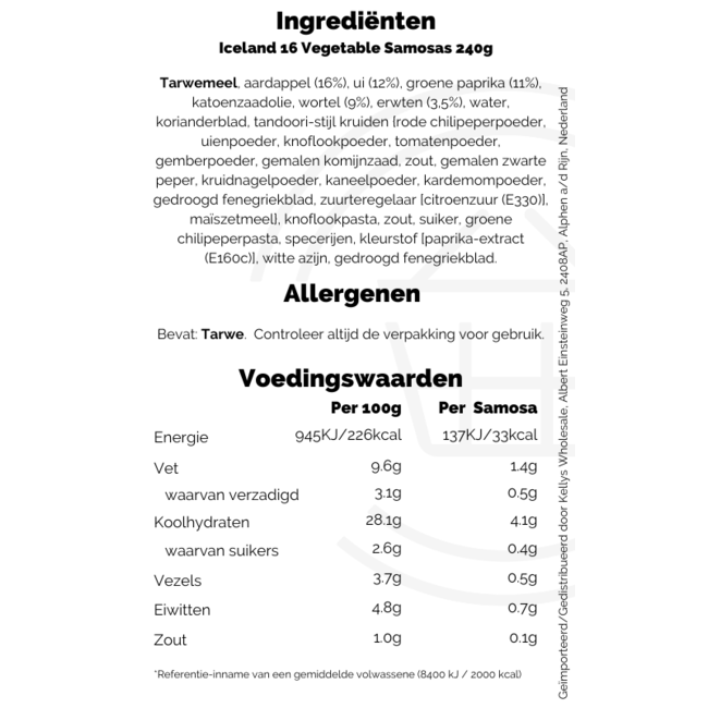 Iceland 16 Vegetable Samosas 240g