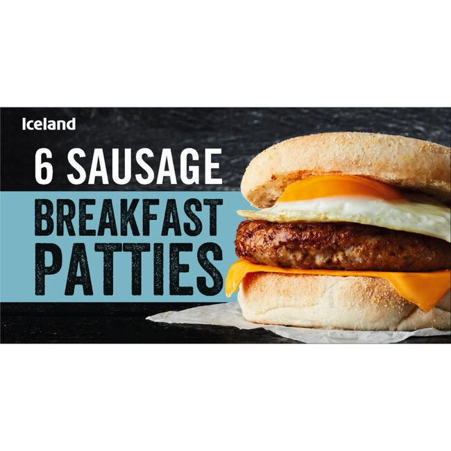 Iceland 6 Sausage Breakfast Patties 342g – Tiefkühl-Fleisch- & Fischprodukt