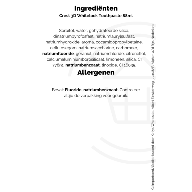 Crest 3D Whitelock Toothpaste 88ml