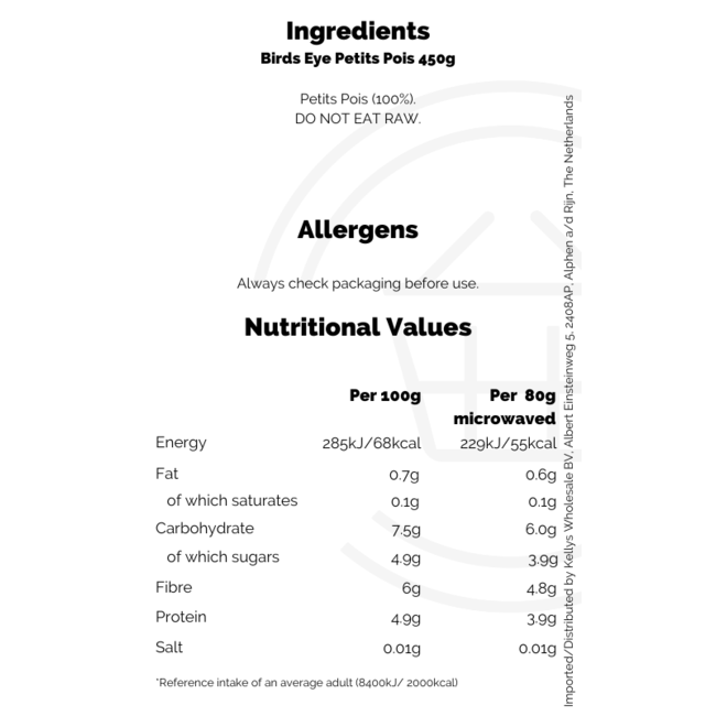 Birds Eye Petit Pois 450g