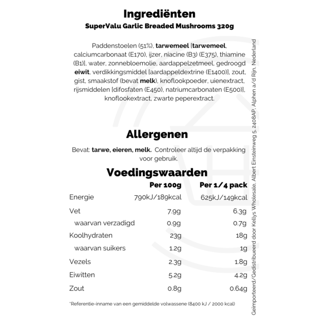 SuperValu Garlic Breaded Mushrooms 320g