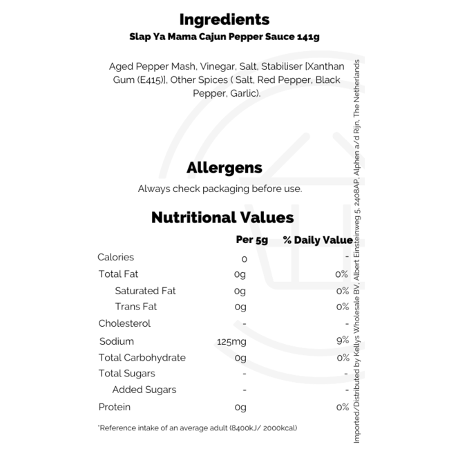 Slap Ya Mama Cajun Pepper Sauce 141g – Hot Sauce