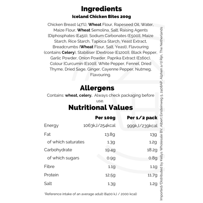 Iceland Chicken Bites 200g