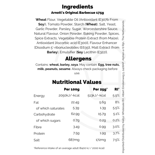 Arnott's Shapes Originals Barbecue 175g