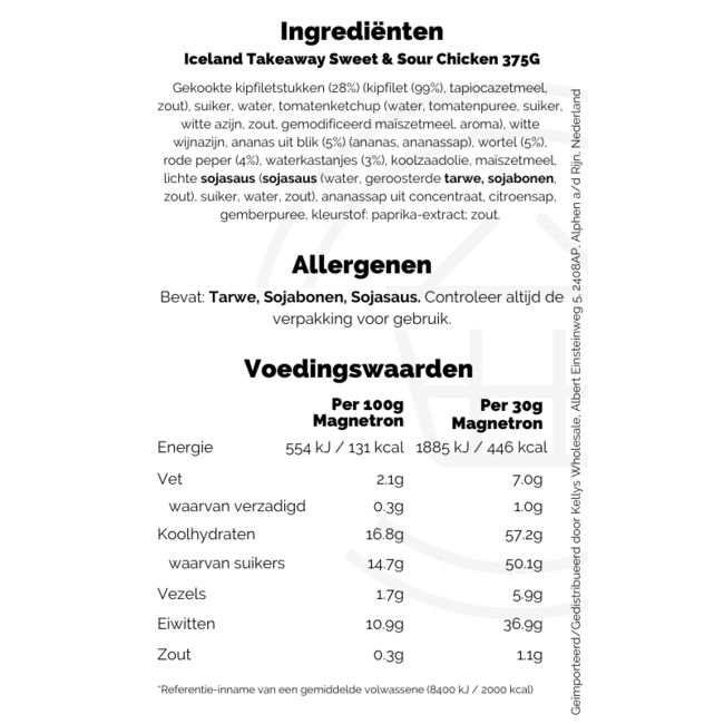 Iceland Takeaway Sweet & Sour Chicken 375G