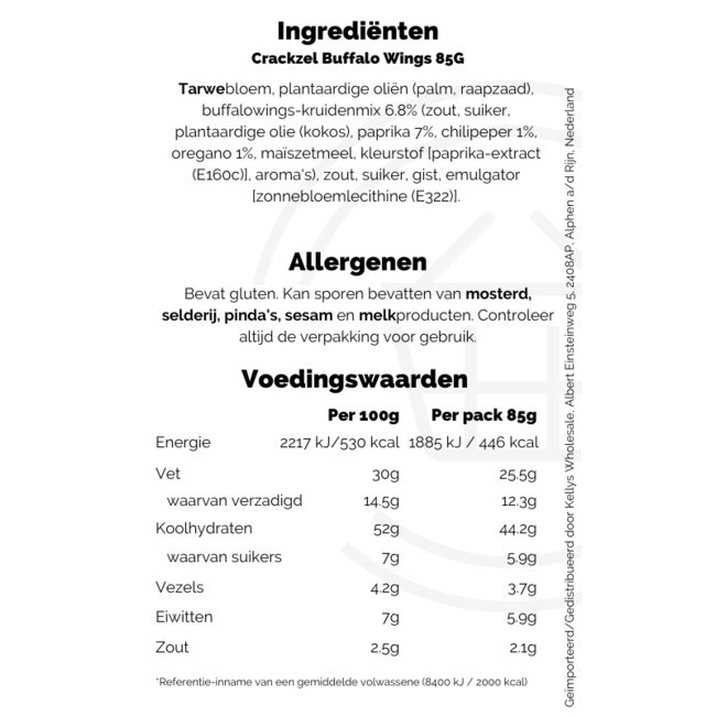 Crackzel Buffalo Wings 85G
