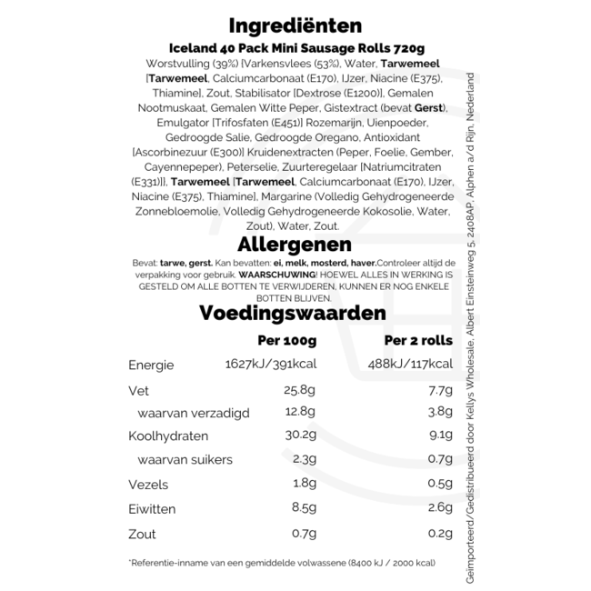 Iceland Iceland 40 Pack Mini Sausage Rolls 720g