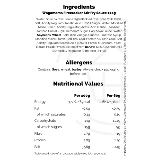 Wagamama Wagamama Firecracker Stir Fry Sauce 120g