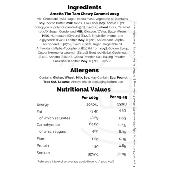 Arnotts Tim Tam Chewy Caramel 200g – Kekse