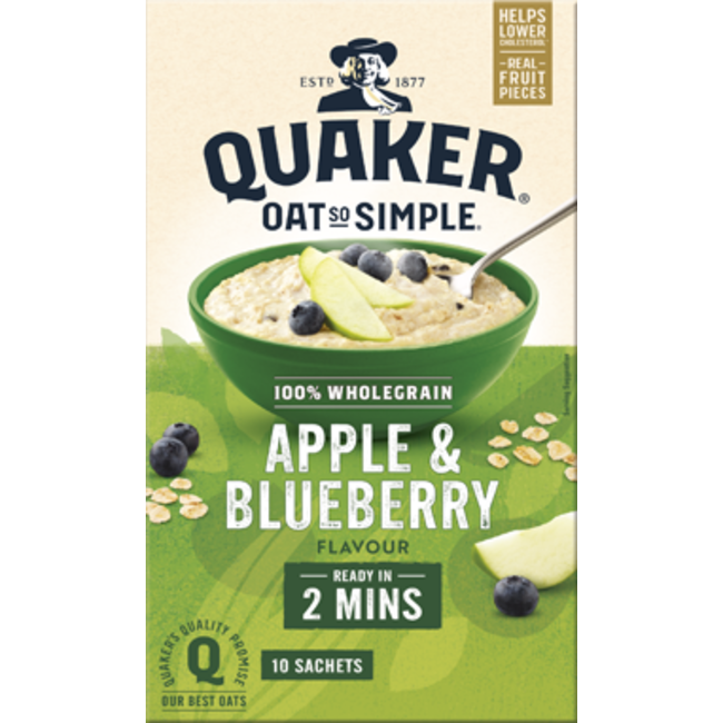 Quaker 10pk Apple & Blueberry Oat So Simple 360G