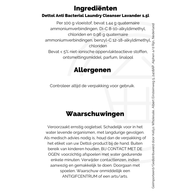Dettol Anti Bacterial Laundry Cleanser Lavander 1.5l